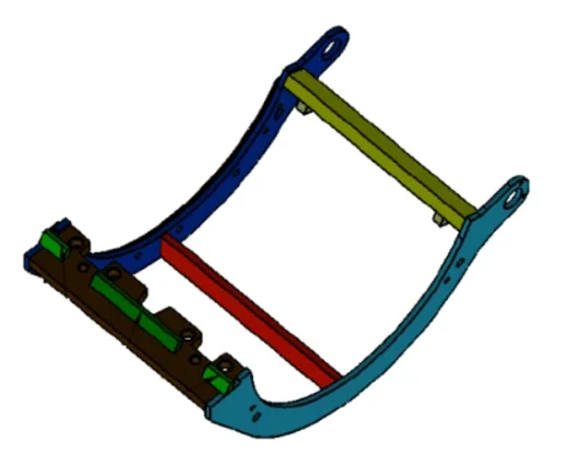 Detailed view of the Lindner Micromat 2000 Plus middle screen cassette (OEM 176045) showing its robust frame and internal support structure in a technical drawing style.