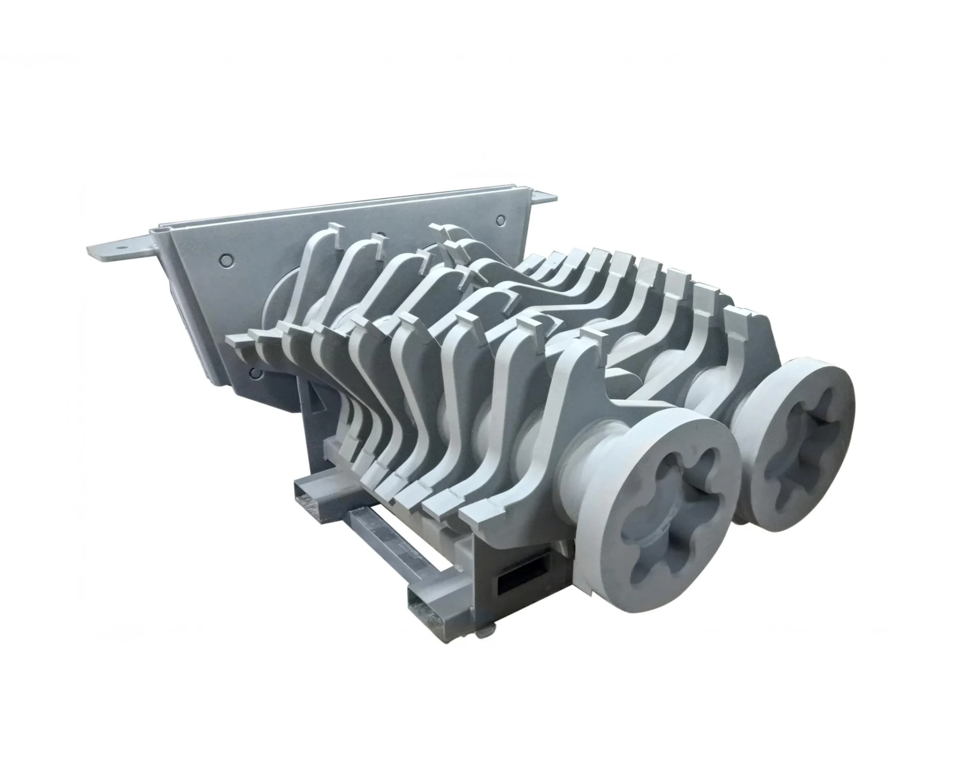 Close-up of a grey Arjes Impaktor 250-300 STAR SHAFT 9/4, showing its unique shredding lobes and robust construction.