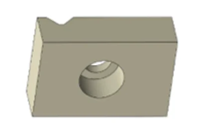 3D rendering of a grey rectangular screen holder with a central circular hole, designed for Lindner Micromat 2000 and 2500 shredders, OEM 176091 replacement part.