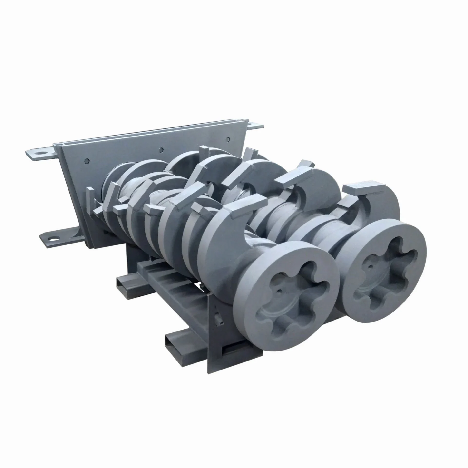Isolated product image of CONCRETE 9/2 V22 SHAFTS GREENTEC LS2, displaying the full rod shaft design and precision-engineered knife blocks for concrete and C&D recycling.
